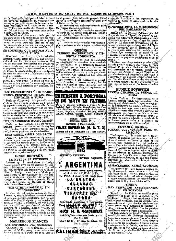 ABC MADRID 18-04-1951 página 9