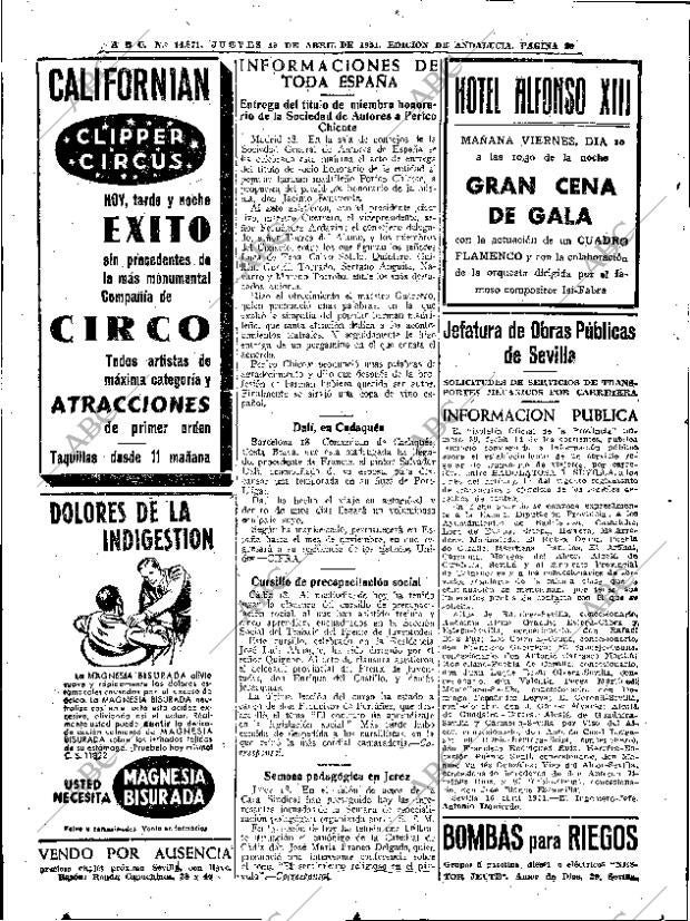 ABC SEVILLA 19-04-1951 página 20