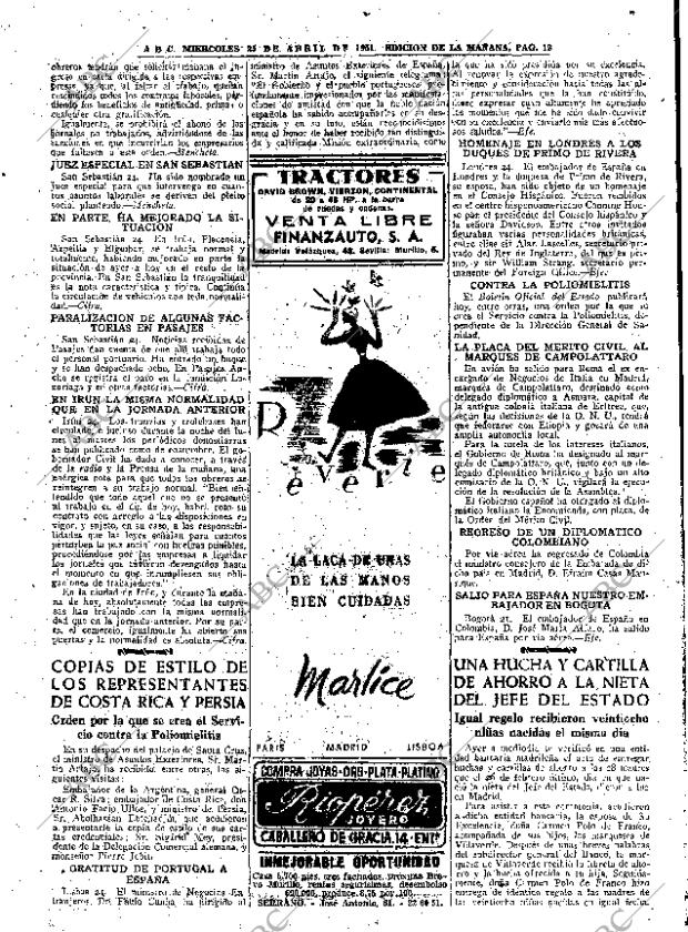 ABC MADRID 25-04-1951 página 12