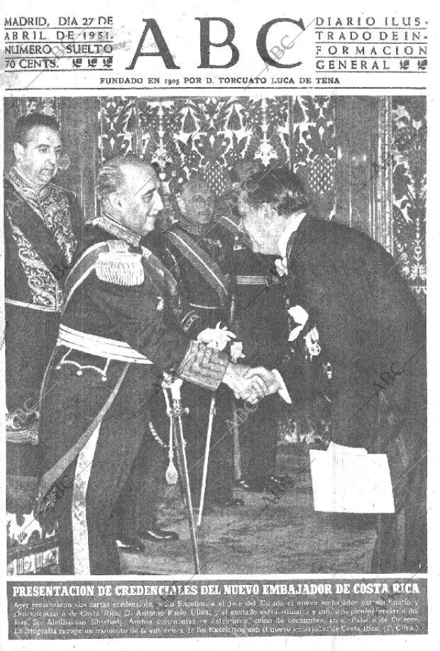 ABC MADRID 27-04-1951 página 1