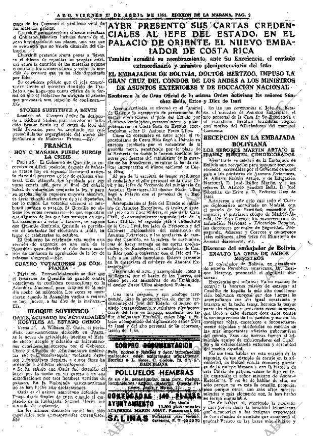 ABC MADRID 27-04-1951 página 9