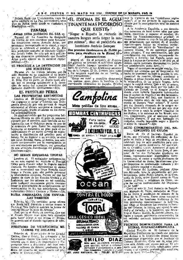 ABC MADRID 17-05-1951 página 20