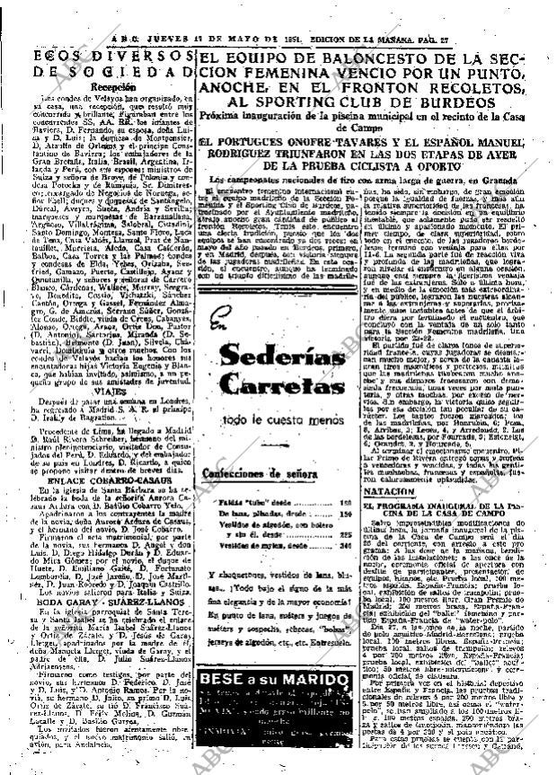 ABC MADRID 17-05-1951 página 27