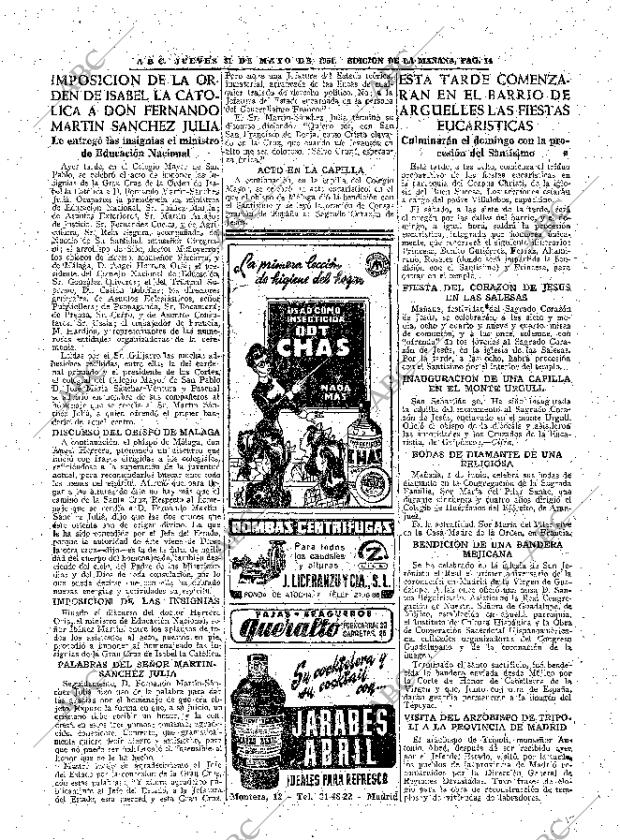 ABC MADRID 31-05-1951 página 14
