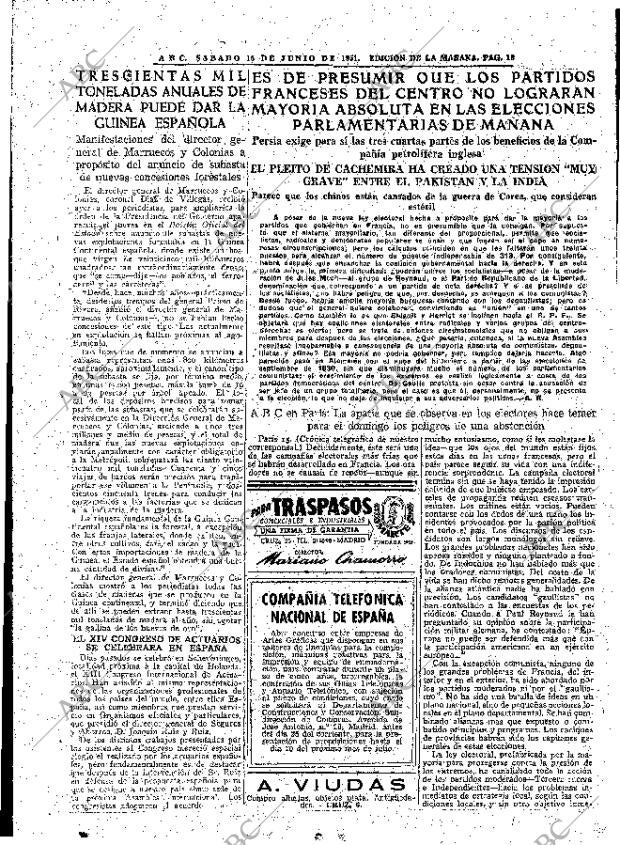 ABC MADRID 16-06-1951 página 19