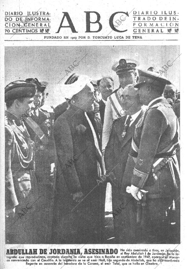 ABC MADRID 21-07-1951 página 1