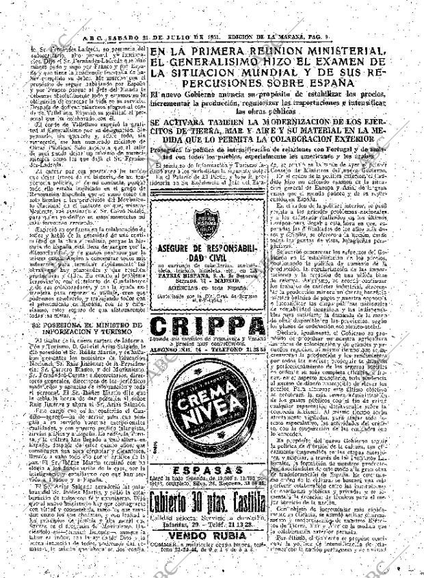 ABC MADRID 21-07-1951 página 9