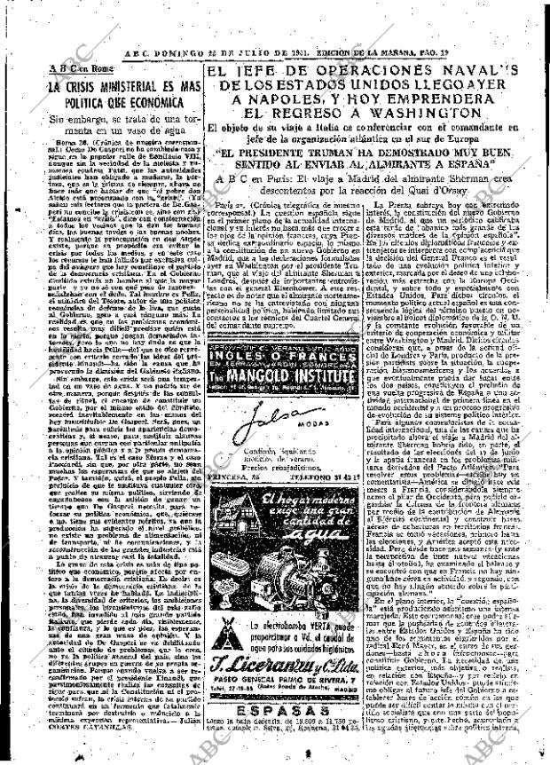 ABC MADRID 22-07-1951 página 19