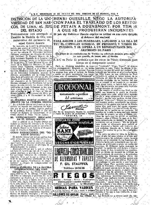 ABC MADRID 25-07-1951 página 9