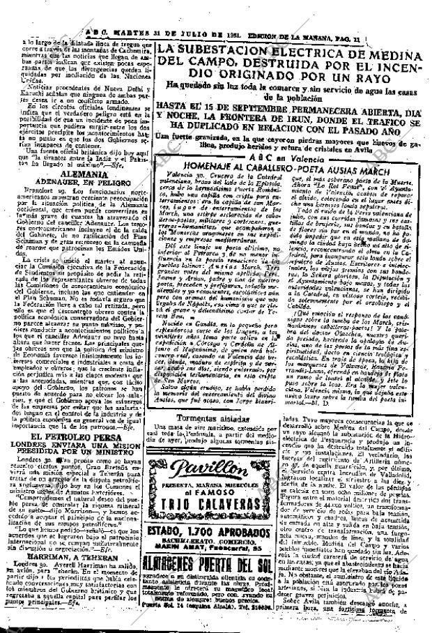 ABC MADRID 31-07-1951 página 11