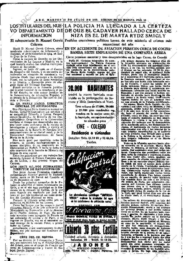 ABC MADRID 31-07-1951 página 13