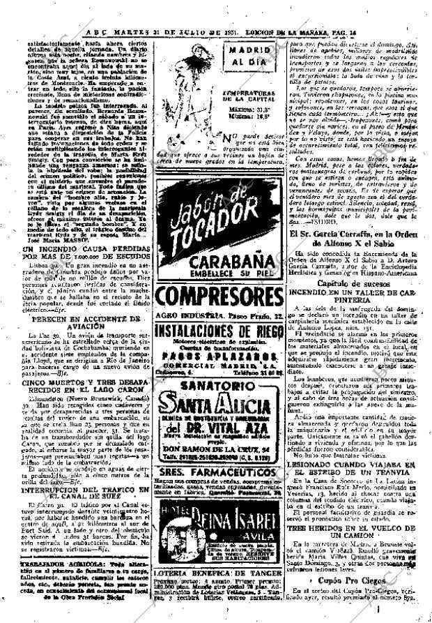 ABC MADRID 31-07-1951 página 14