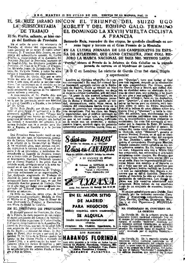 ABC MADRID 31-07-1951 página 15