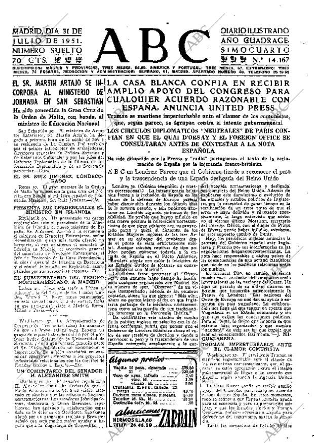 ABC MADRID 31-07-1951 página 7