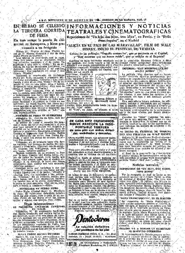 ABC MADRID 22-08-1951 página 17