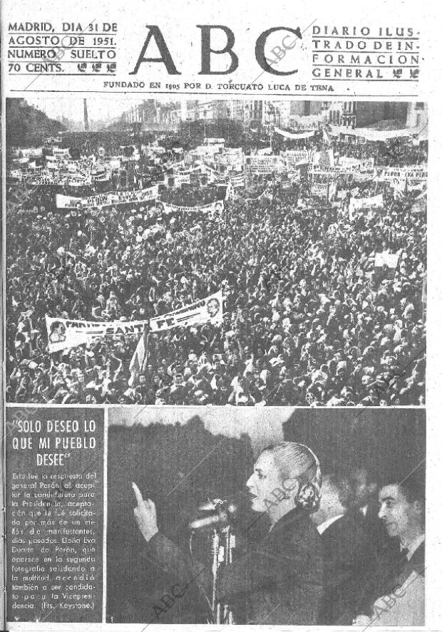 ABC MADRID 31-08-1951 página 1