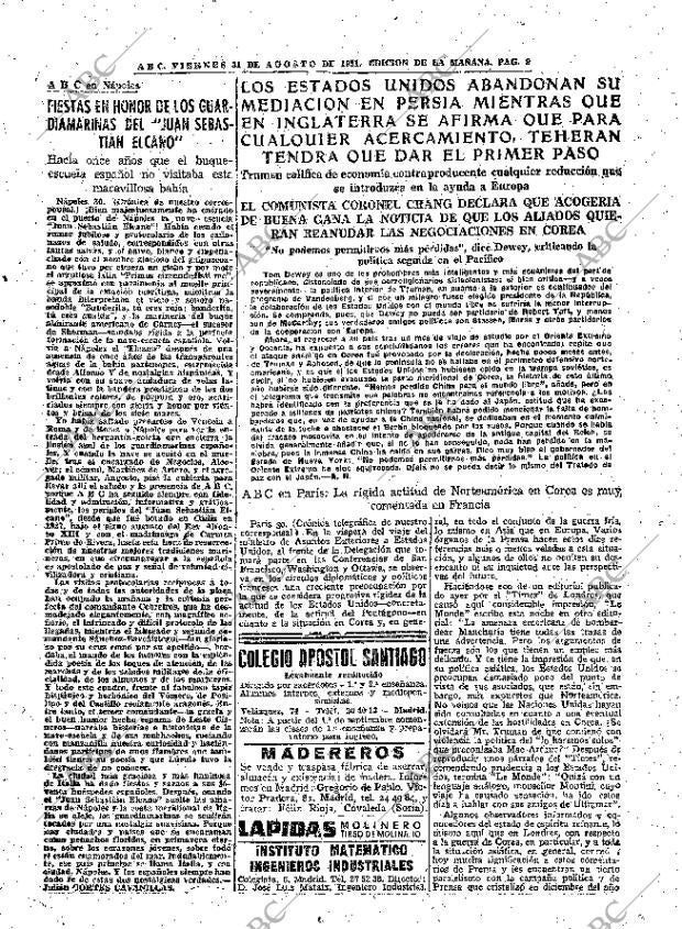 ABC MADRID 31-08-1951 página 9