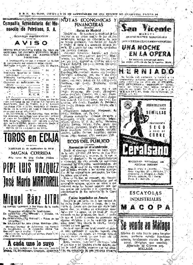 ABC SEVILLA 20-09-1951 página 14