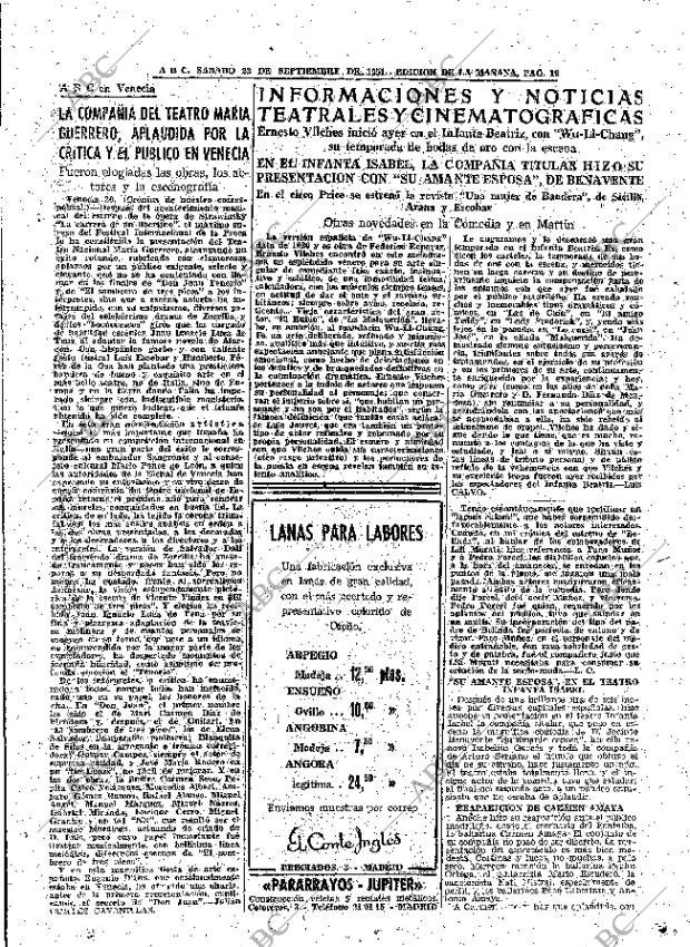 ABC MADRID 22-09-1951 página 19