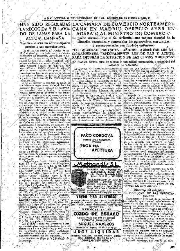 ABC MADRID 13-11-1951 página 19