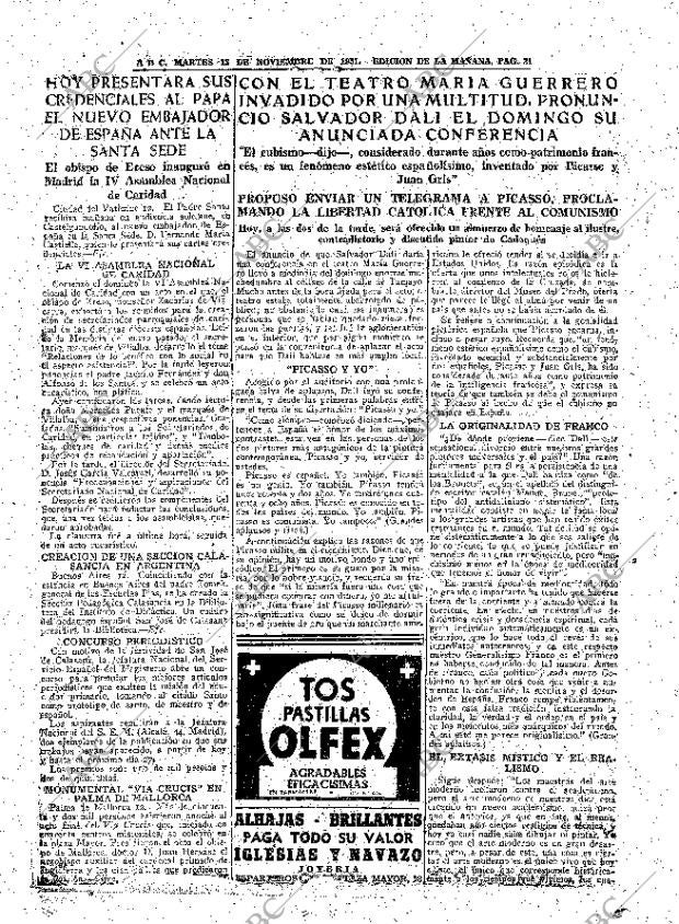 ABC MADRID 13-11-1951 página 21