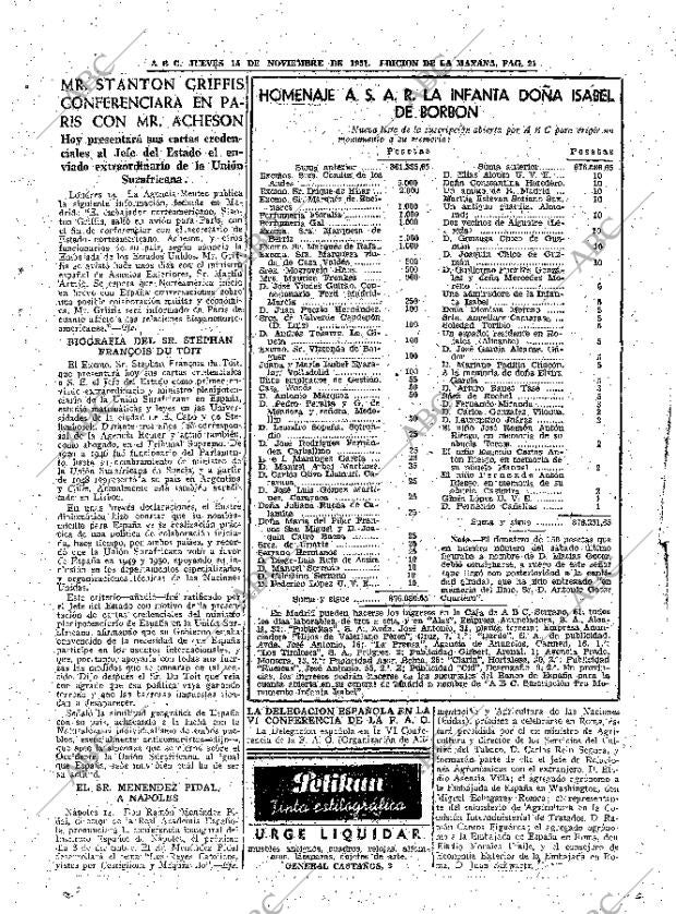 ABC MADRID 15-11-1951 página 19