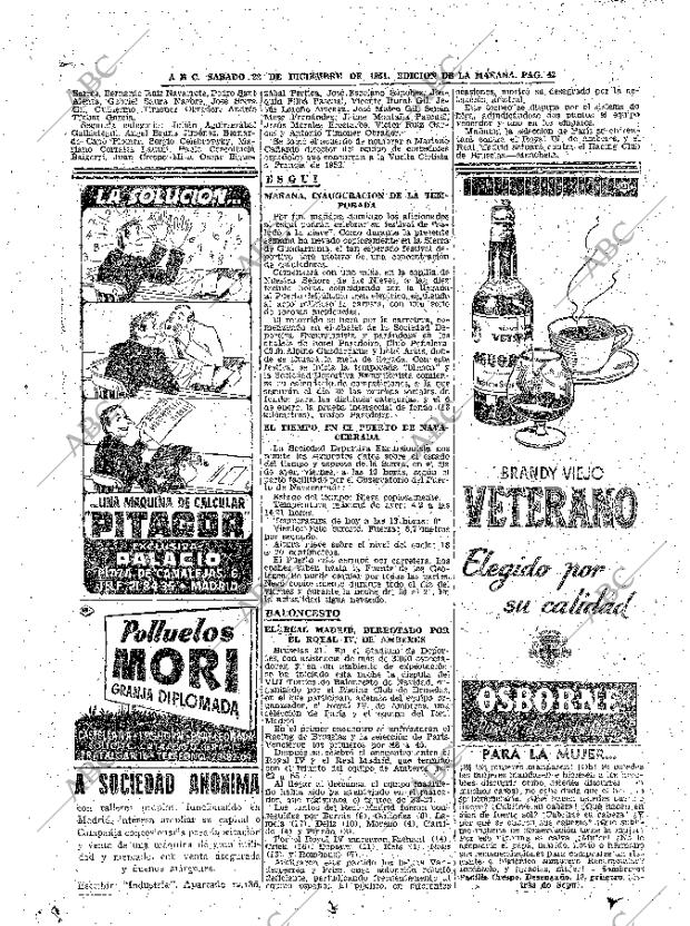 ABC MADRID 22-12-1951 página 42