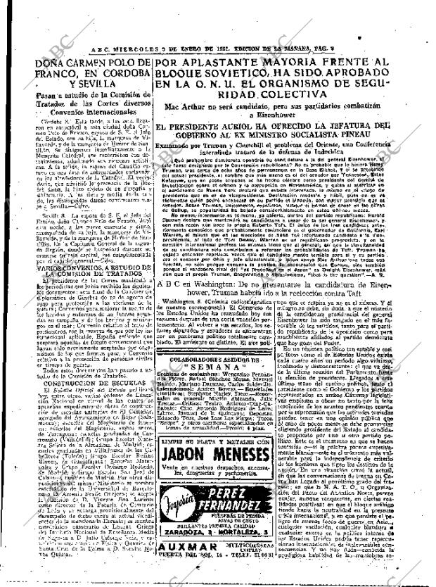 ABC MADRID 09-01-1952 página 9