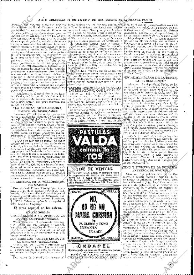 ABC MADRID 23-01-1952 página 12