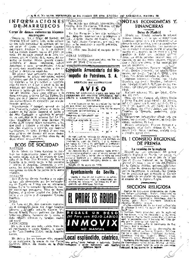 ABC SEVILLA 23-01-1952 página 14