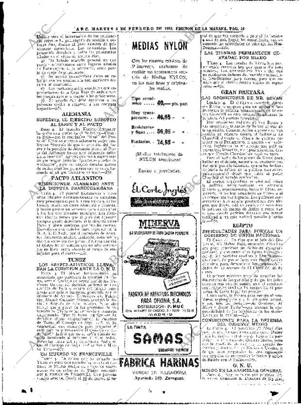 ABC MADRID 05-02-1952 página 16