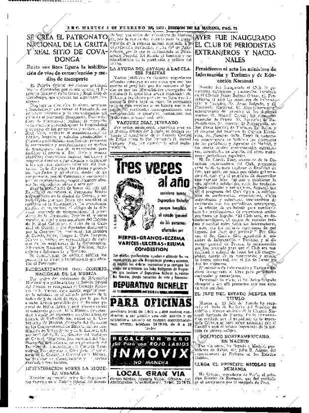 ABC MADRID 05-02-1952 página 21