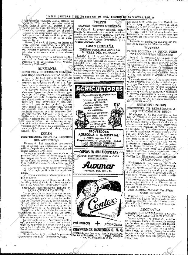 ABC MADRID 07-02-1952 página 16