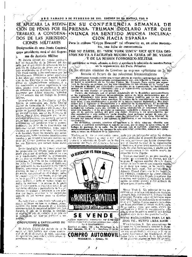 ABC MADRID 09-02-1952 página 9