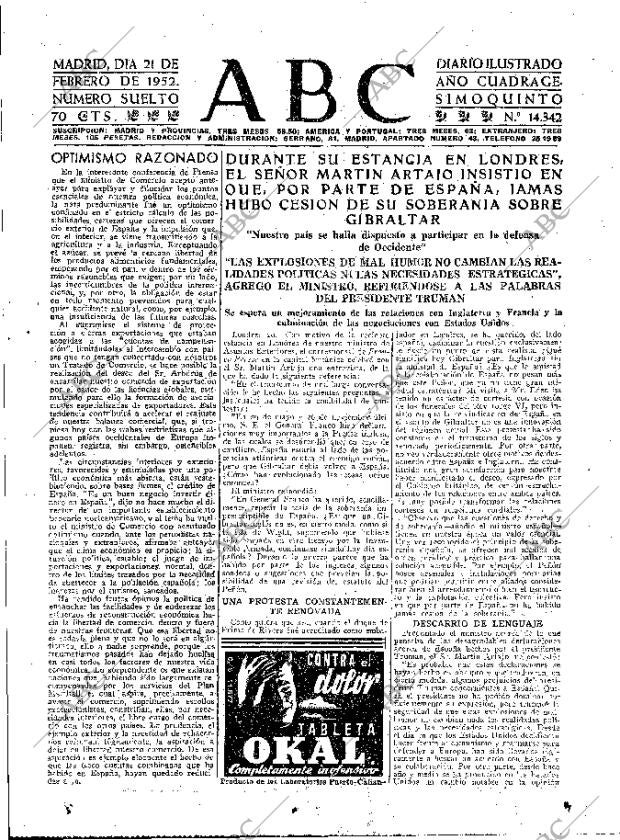 ABC MADRID 21-02-1952 página 15