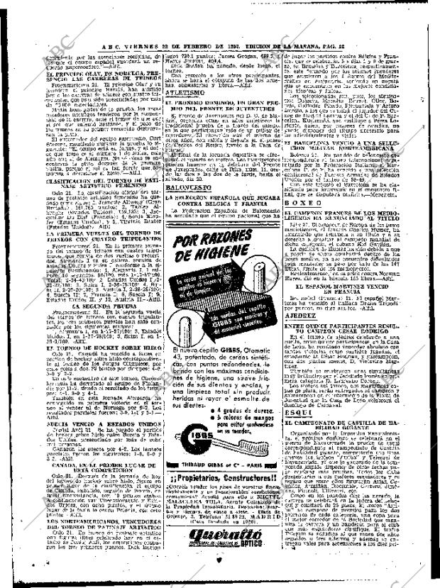 ABC MADRID 22-02-1952 página 22