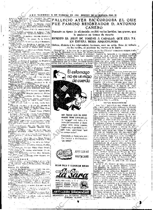 ABC MADRID 22-02-1952 página 25