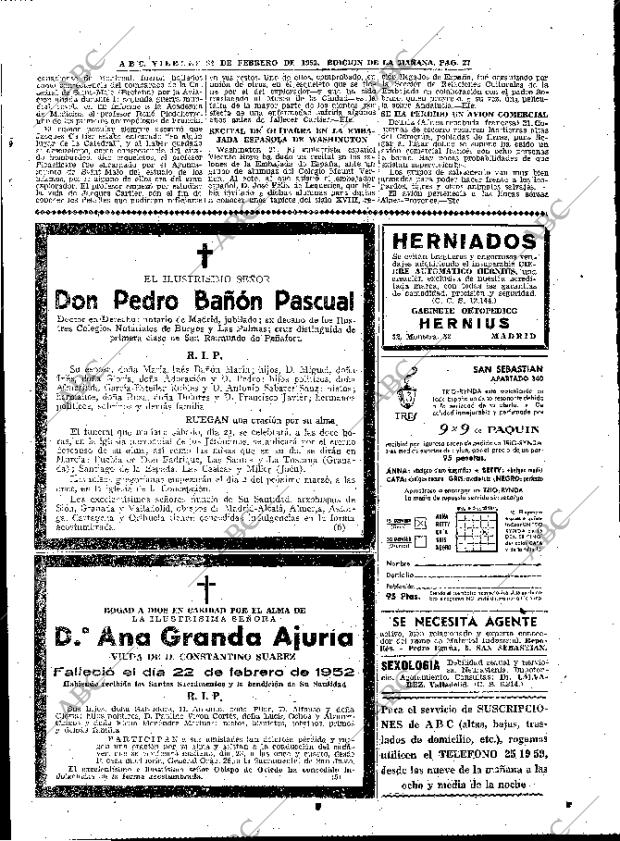 ABC MADRID 22-02-1952 página 27