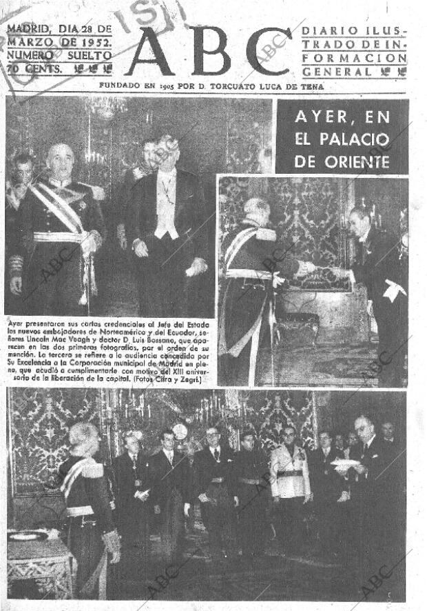 ABC MADRID 28-03-1952 página 1