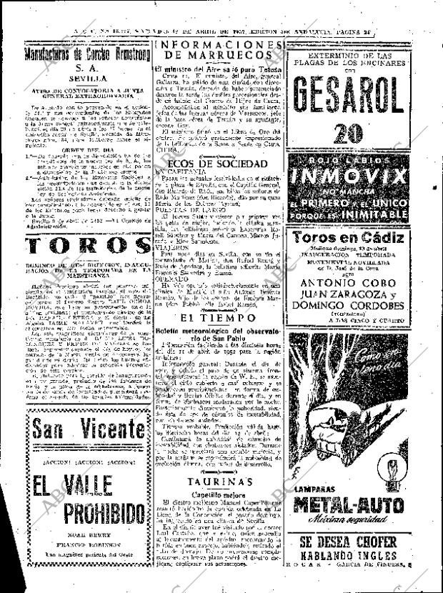 ABC SEVILLA 12-04-1952 página 22