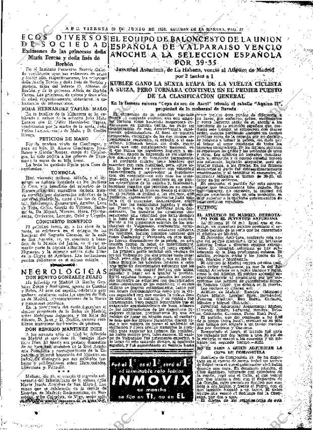 ABC MADRID 20-06-1952 página 27