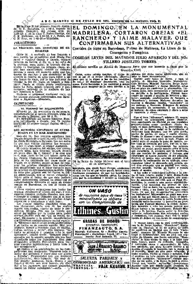 ABC MADRID 15-07-1952 página 31