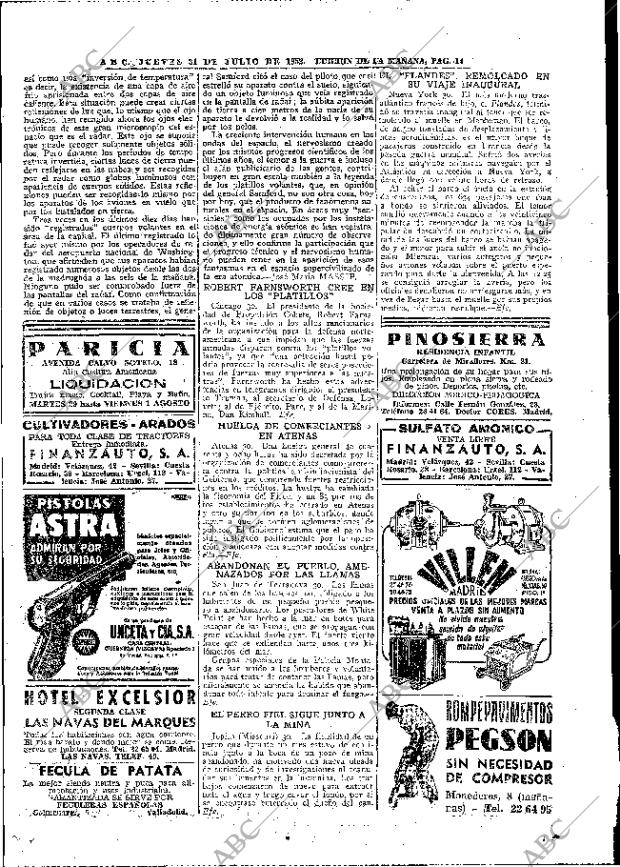 ABC MADRID 31-07-1952 página 14