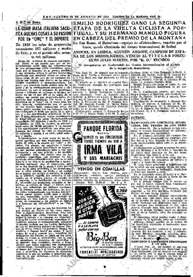 ABC MADRID 23-08-1952 página 21