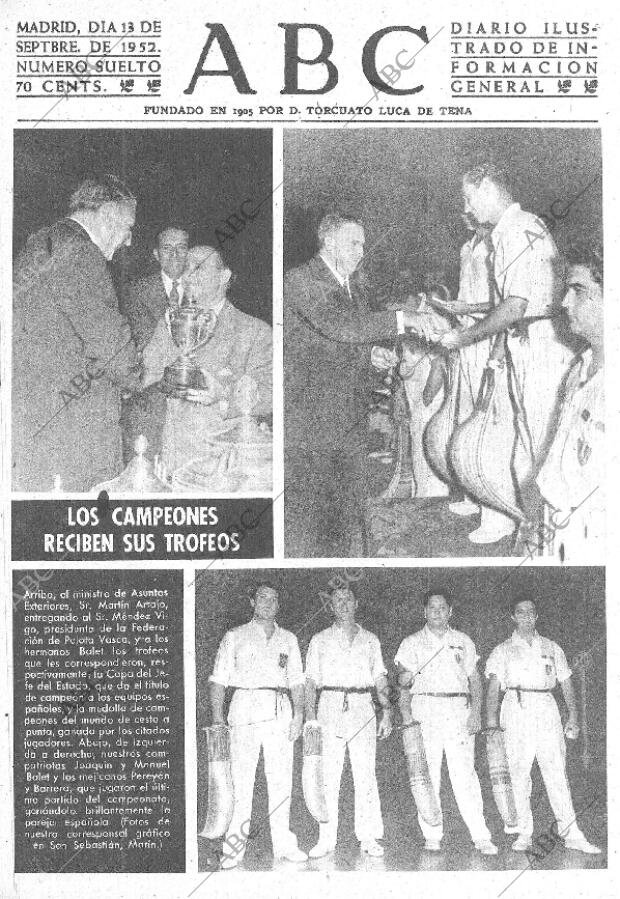 ABC MADRID 13-09-1952 página 1