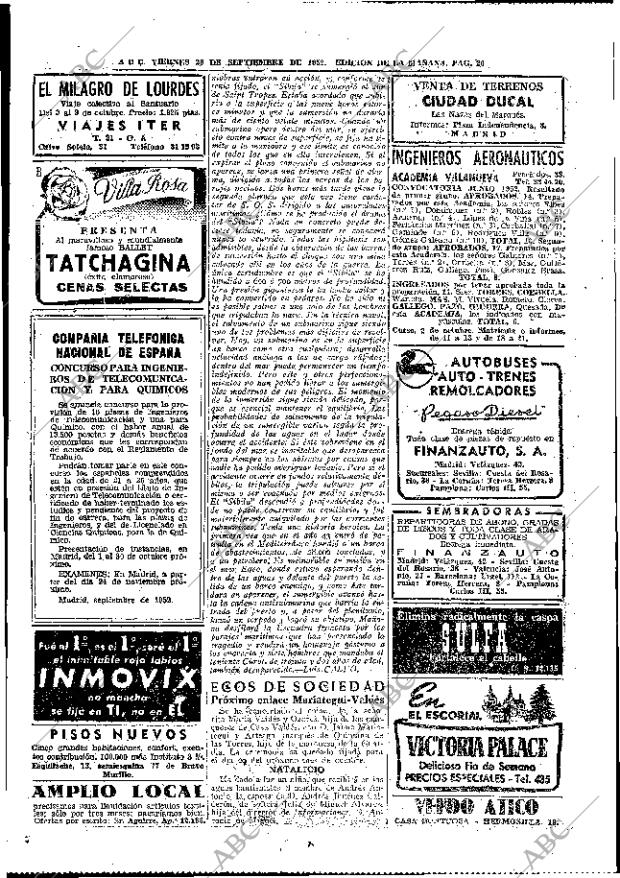 ABC MADRID 26-09-1952 página 20