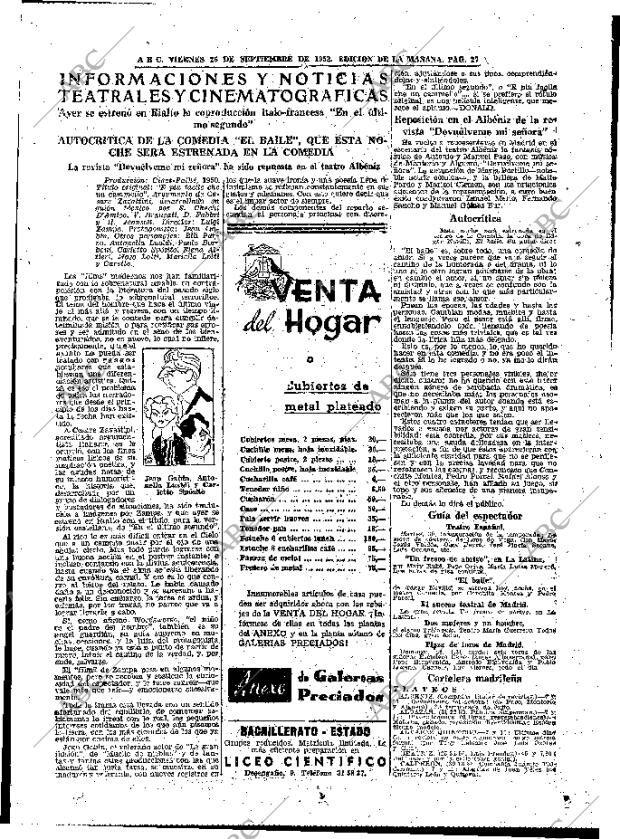 ABC MADRID 26-09-1952 página 27