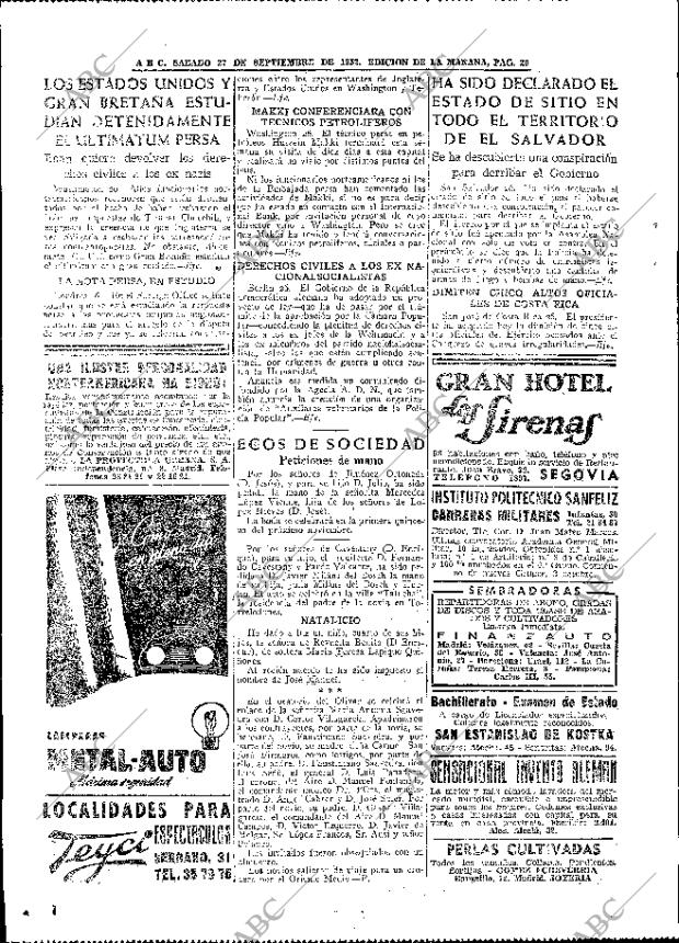 ABC MADRID 27-09-1952 página 20