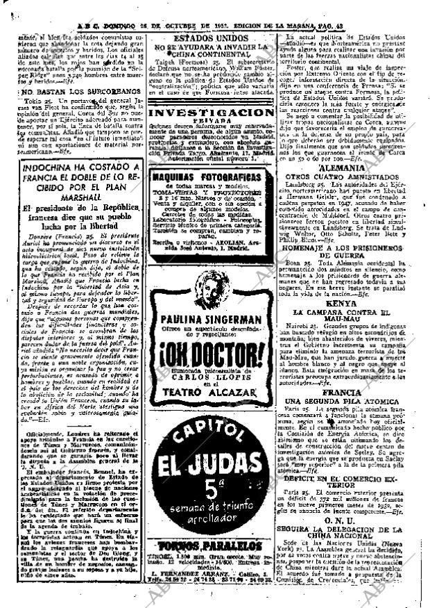 ABC MADRID 26-10-1952 página 43