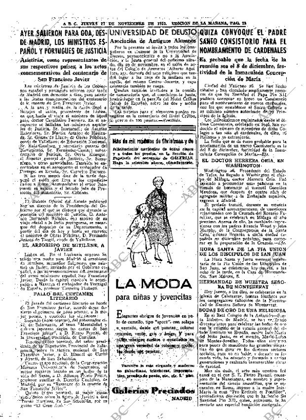 ABC MADRID 27-11-1952 página 22